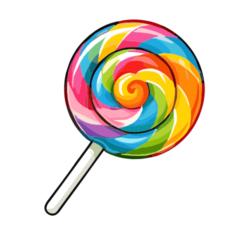 Rainbow lollipop icon for trays and platters